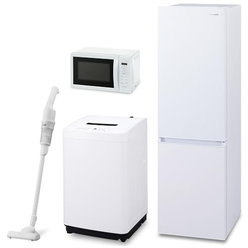 【新生活家電4点セット】アイリスオーヤマ 家電セット 冷蔵庫170L 洗濯機5kg 電子レンジ17L 掃除機 ホワイト 一人暮らし